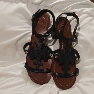 Tory Burch Black and Brown Sandals